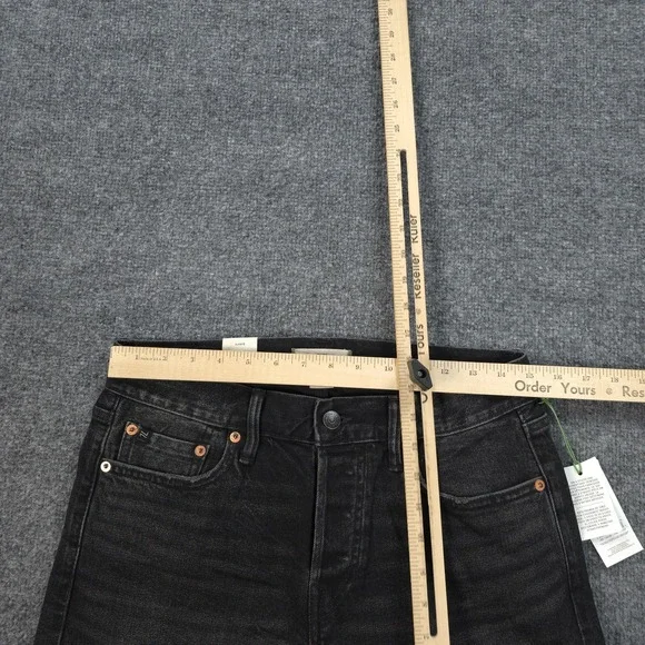 American‎ Eagle Jeans Mens 29x31 Black Denim Slim Selvedge Button Fly Preppy